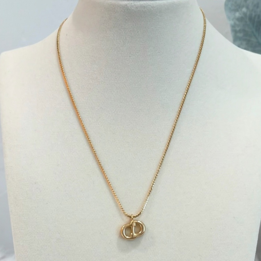 Christian Dior Crystal CD Logo Necklace - Picture 9 of 10